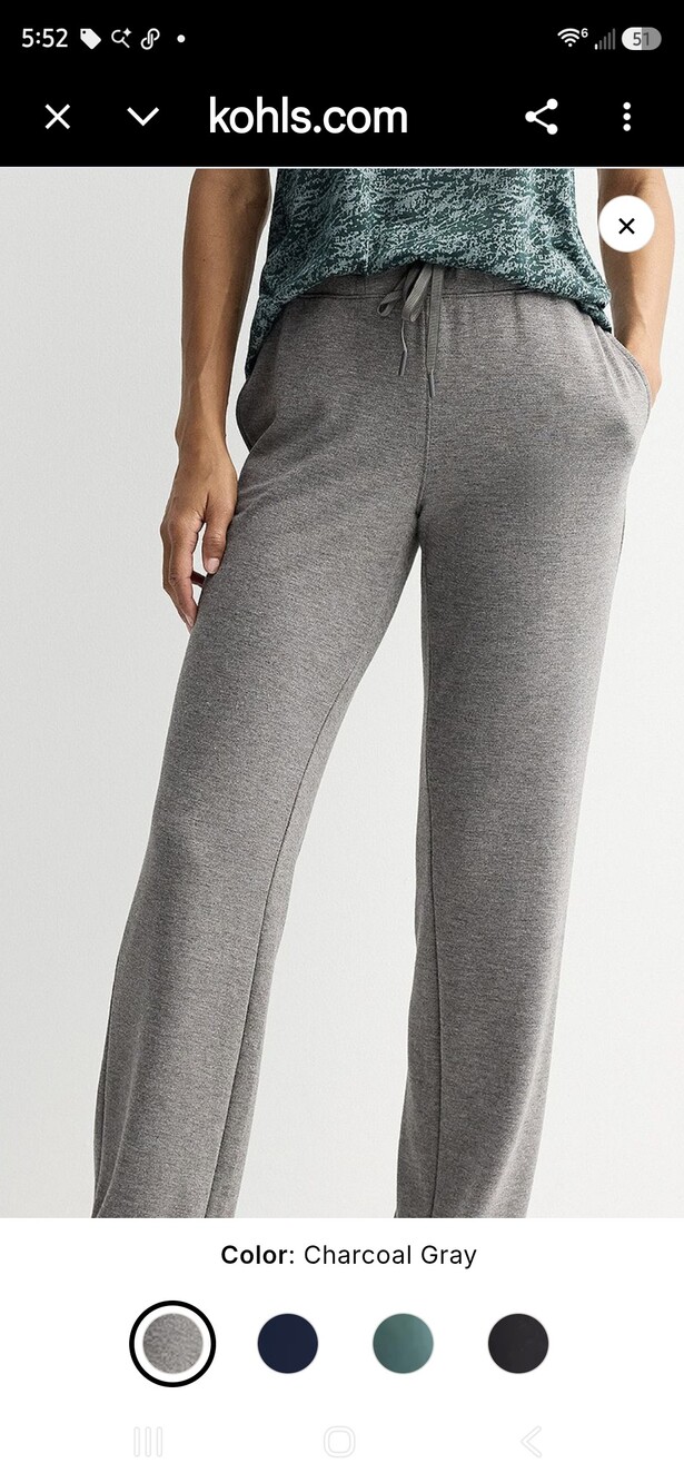 Tek Gear Mid-Rise Straight Sweat Pants in Gray XL NWT